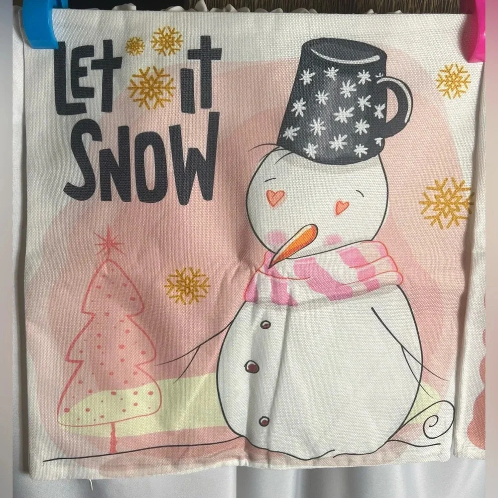 6 Pack Christmas Pillow Covers 18 x 18 Inch Brand New Washable Canvas Zipper
